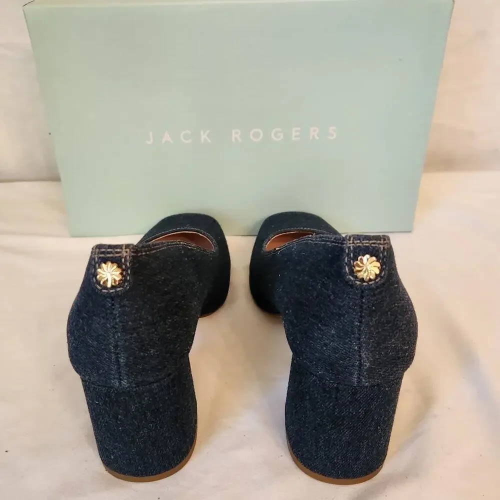 Jack Rogers Lenora Denim Pump Heel Blue Denim 7.5